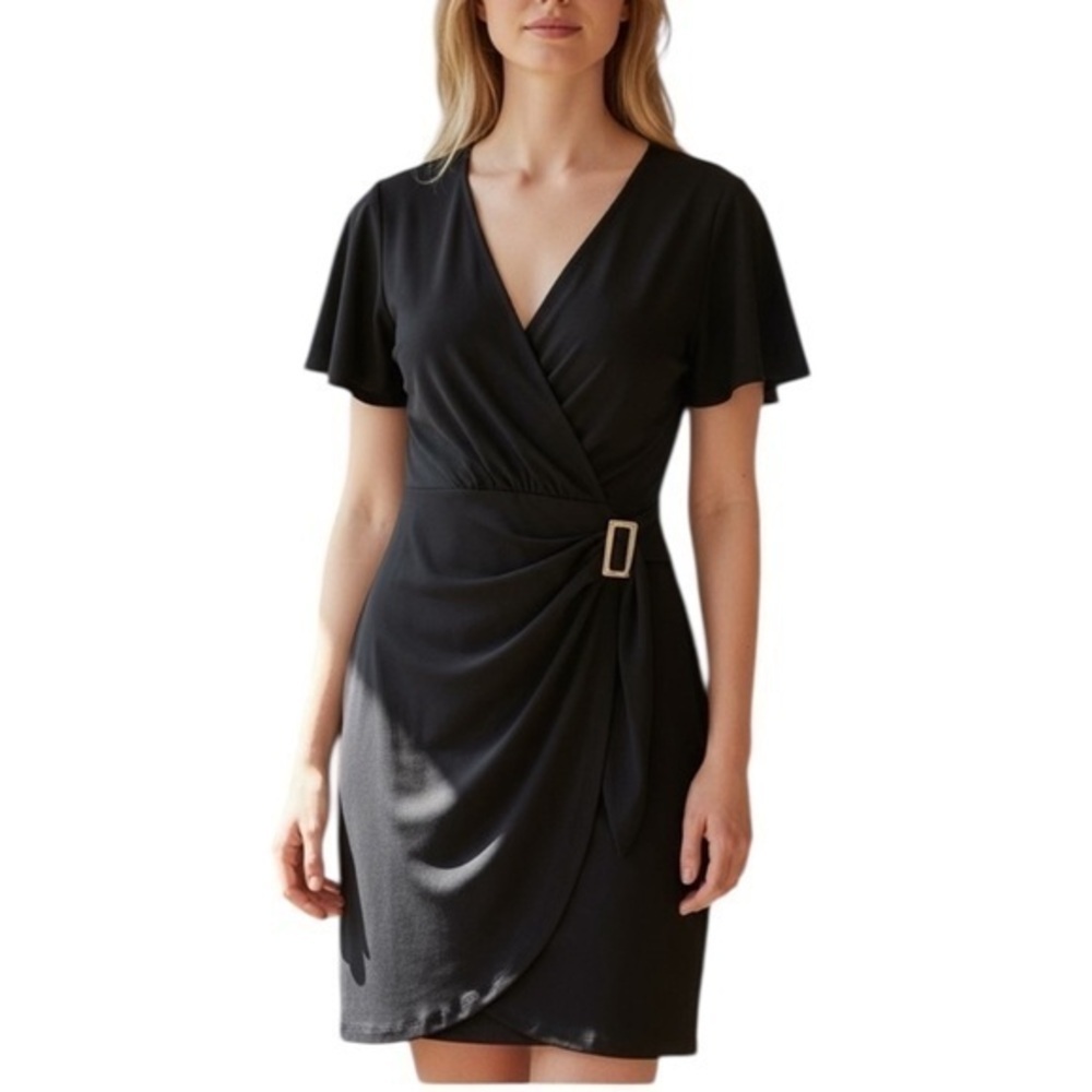 MICHAEL Michael Kors Black Mini Wrap Dress